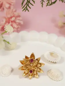 I Jewels Petal Design Adjustable Finger Ring