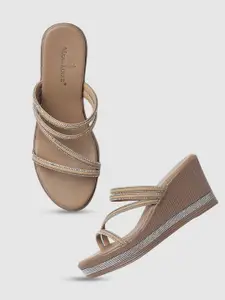 Marc Loire Women Embellished PU Party Wedge Sandals