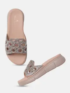 Marc Loire Embellished Flatform Sandals