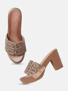 Marc Loire Women Embellished Party Block Sandals