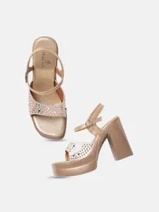Marc Loire Embellished Block Heel Sandals