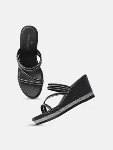 Marc Loire Women Embellished Open Toe Wedge Heel Sandals