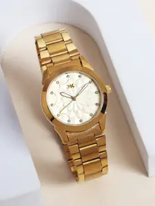 Killer Women Patterned Dial & Stainless Steel Bracelet Style Straps Analogue Watch KLW904A