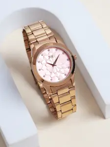 Killer Women Brass Dial & Stainless Steel Bracelet Style Straps Analogue Watch KLW904E