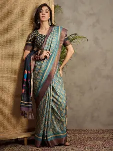 Anouk Ethnic Motifs Silk Blend Banarasi Saree