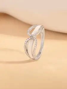 TOUCH925 Cubic Zirconia Studded Finger Ring