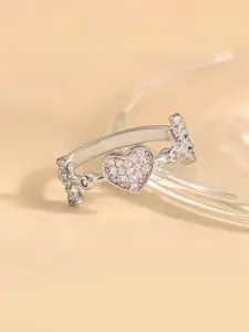 TOUCH925 Cubic Zirconia Studded Finger Ring