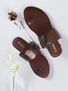 Anouk Women Solid Round Toe Slip-On One Toe Flats