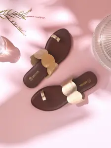 Anouk Women Metallic One Toe Flats