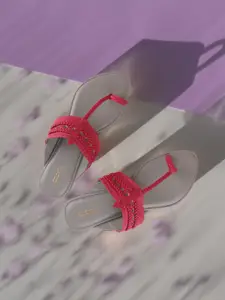 Anouk Women Solid Round Toe Casual One Toe Flats With Laser Cuts