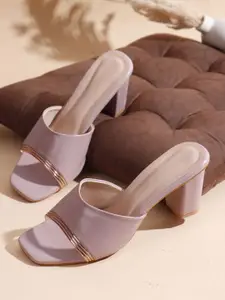 DressBerry Women Embellished Square Toe Western Embellished Leather Sandals