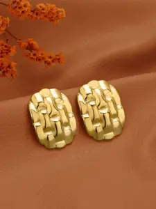 Carlton London 18kt Gold Plated Bold Textured Stud Earring
