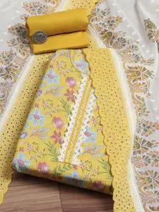 Biba Floral Embroidered Patchwork Unstitched Dress Material