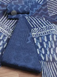 Biba Floral Embroidered Patchwork Pure Cotton Unstitched Dress Material