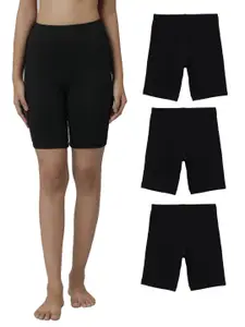 Charm n Cherish Girls Pack Of 3 Solid Lounge Shorts