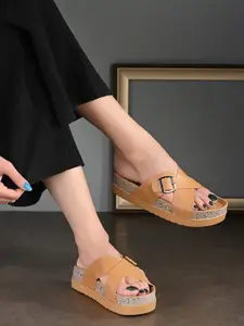 CORSICA Women Open Toe Flats with Buckles
