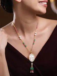 Rubans Women Brass Gold-Plated Enamelled Necklace