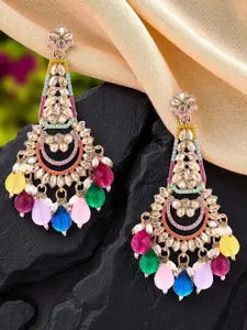 OOMPH Kundan Studded Contemporary Drop Earrings