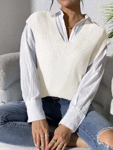 bebe Ribbed Vest Sweater