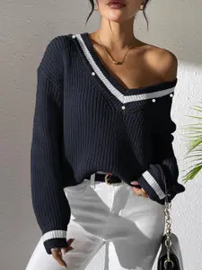 bebe Women Ribbed Pullover Sweater