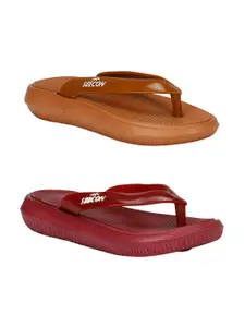 RIFOF Women Brown Flip Flops