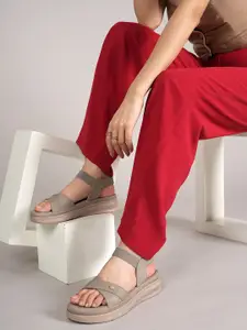 Bella Rosa Women Textured Comfort Heels Sandals