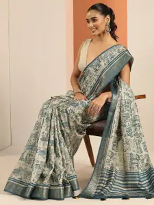 Libas Ethnic Motifs Printed Woven Design Zari Saree