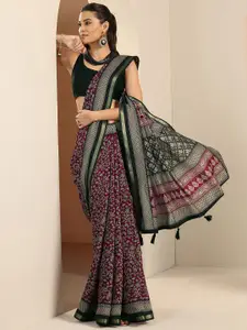Libas Floral Printed Zari Saree