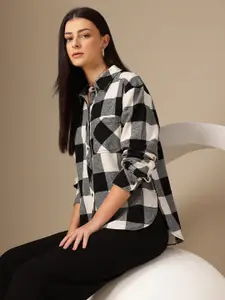 Chemistry Women Classic Checked Pure Cotton Casual Shirt