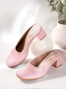 SHRIVAS BY ARCHITA MEHTA Women Embellished Block Heel Mules
