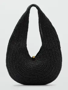MANGO Textured Shoulder Baguette