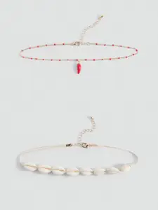 MANGO Pack Of 2 Shell & Chilli Pendant Chain