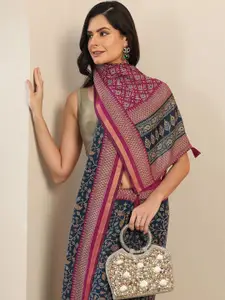 Libas Floral Zari Silk Blend Saree