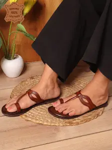 Carlton London Women Textured Open Toe Flats