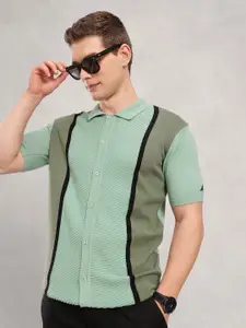 Nautica Men Premium Textured Pure Cotton Casual Shirt