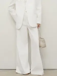 MANGO Women Pure Cotton Wide Leg High-Rise Jeans