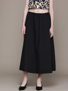 MANGO Mid-Rise Maxi Flared Skirt