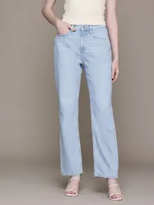 MANGO Women Mid-Rise Pure Cotton Straight Fit Jeans