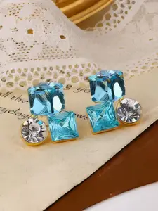 AVANT-GARDE PARIS Gold-Plated Crystals Studded Geometric Studs