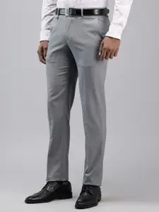 Van Heusen Men Checked Slim Fit Formal Trousers