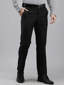 Van Heusen Men Textured Slim Fit Formal Trousers