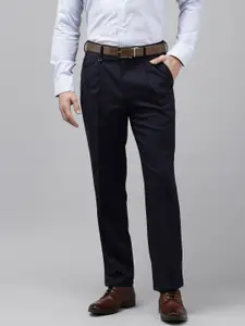 Van Heusen Men Custom Fit Pleated Formal Trousers