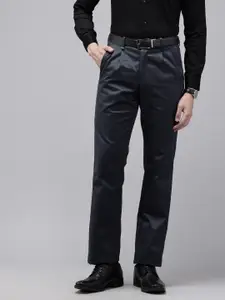 Van Heusen Men Custom Fit Pleated Formal Trousers