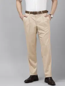 Van Heusen Men Custom Textured Pleated Formal Trousers