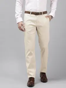 Van Heusen Men Textured Slim Fit Formal Trousers