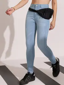 DOLCE CRUDO Women Skinny High Rise Mild Distress Regular Stretchable Denim Jeans