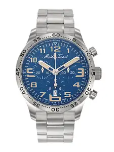 Mathey-Tissot Swiss Made Men Type 21 Titanium Quartz Blue Dial Analog Watch H1821CHT2