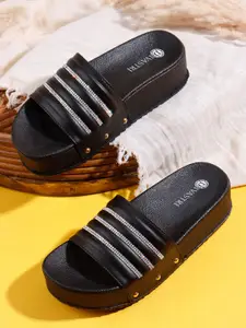 DIVASTRI Women Embellished Flatform Heel Sandals