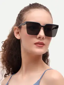 HAMILTANO WINSTON Women Black Oversized Sunglasses with UV Protected Lens