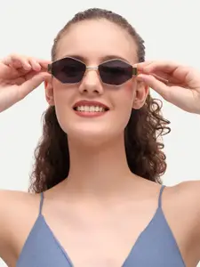 HAMILTANO WINSTON Black Hexagon UV Protected Sunglasses